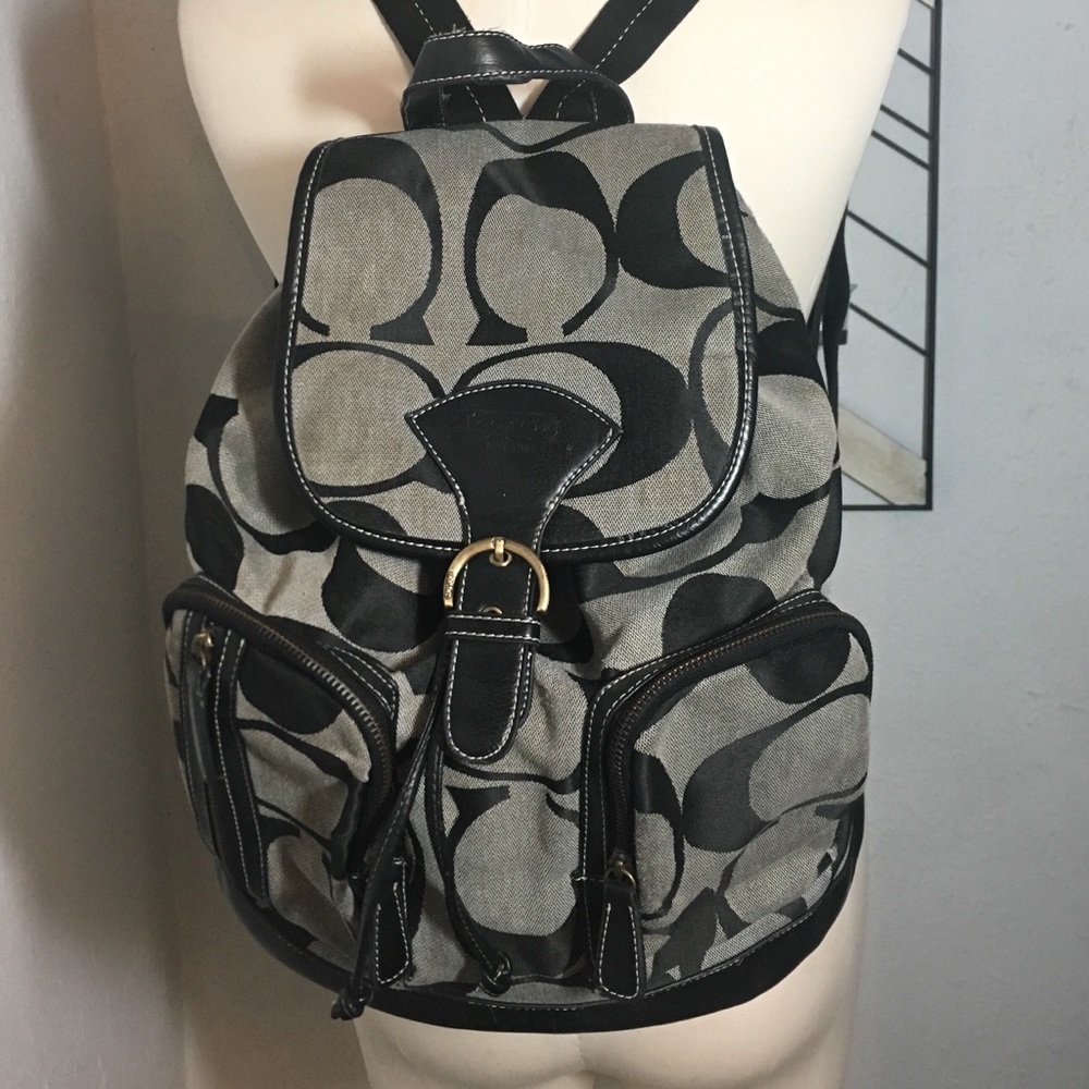 Coach signature backpack tan leather -